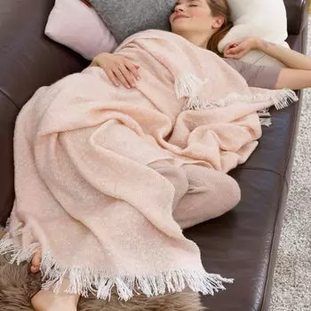 Плед/плед Biederlack Structures & Senses Plaid - розовый - 130 x 180 см