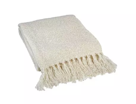 Плед с бахромой Kanata Blanket 50 х 60 дюймов, ванильный