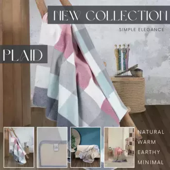 Плед Sei Design, бирюзовый