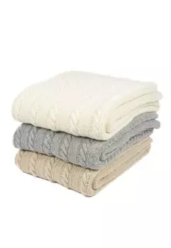 Плед шерстяной Merino Olivia 130х170 - цвет: натуральный белый Hollert German Leather Fashion