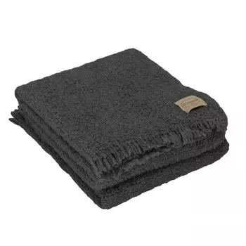 Плед Somma Alpaca And Wool Ecuador With Fringes, 130180 см, серо-черный