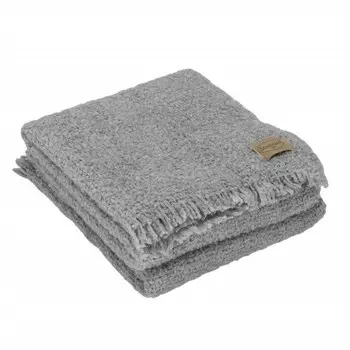 Плед Somma Alpaca And Wool Ecuador With Fringes, 140190 см, светло-серый
