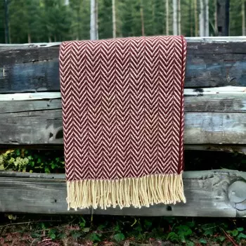 Плед Somma Amelie Wool And Cotton With Fringes, 130170 см, винный