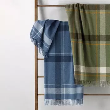 Плед Somma Hudson Merino Wool With Fringe, 130190 см, синий