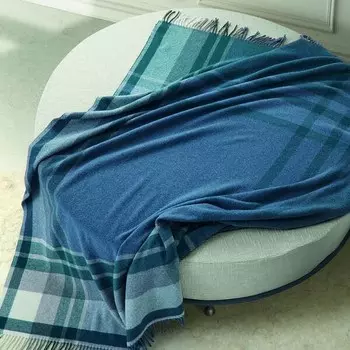 Плед Somma Pure River Wool With Fringes, 130190 см, синий