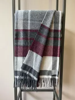 Плед Somma Pure Wool River With Fringes, 130190 см, серый