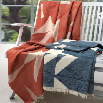 Плед Somma Yoko Cotton With Fringes 140200, синий