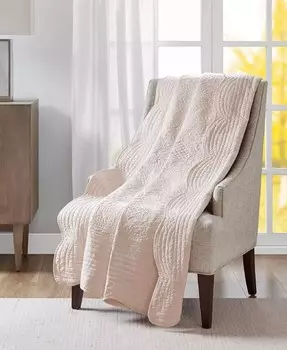 Плед Тоскана с зубчатыми краями, 60 x 72 дюйма Madison Park, зеленый