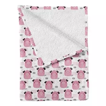 Плед twentyfour Ferkel, 175 см, серый/розовый