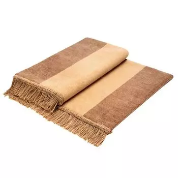 Плед в стиле бидерлак с бахромой, чехол из хлопка, дизайн «Соль и перец», цвет верблюжий, размер 100 х 200 biederlack