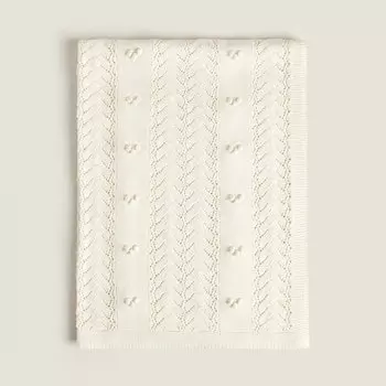 Плед Zara Cotton Knit, ваниль