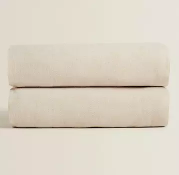 Плед Zara Home Chenille, светло-бежевый, 140х190 см