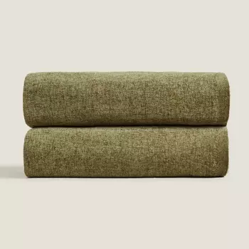 Плед Zara Home Chenille, зеленый