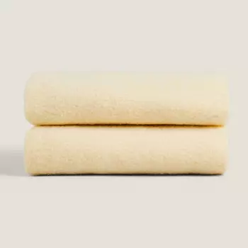 Плед Zara Home Fringed Carded, бледно-желтый