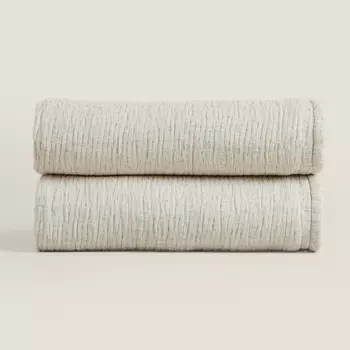 Плед Zara Home Jacquard, бежевый
