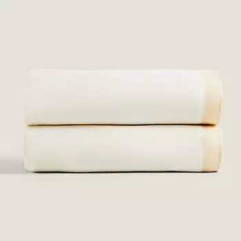 Плед Zara Home Jacquard-border, кремовый