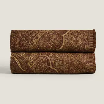 Плед Zara Home Paisley, коричневый/мультиколор