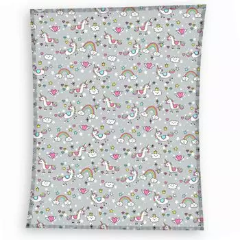 Плед Жираф 140х200 Оранжевый Einhorn, серый