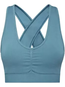 Plein Sport бесшовный спортивный бюстгальтер с широкими бретелями, синий