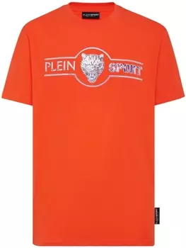 Plein Sport футболка с логотипом, оранжевый