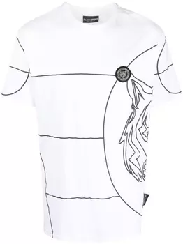 Plein Sport футболка SS Tiger с круглым вырезом, белый