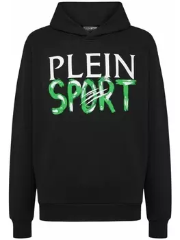 Plein Sport худи с логотипом, черный