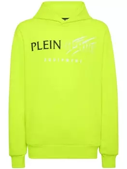 Plein Sport худи Scratch с нашивкой-логотипом, зеленый