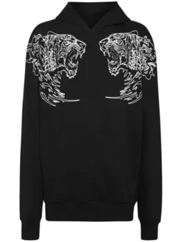 Plein Sport худи Tiger с логотипом, черный