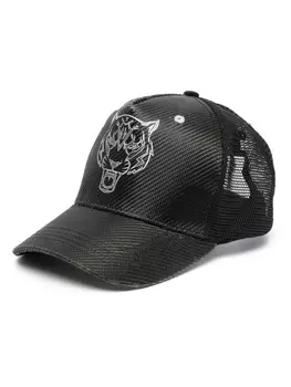 Plein Sport кепка Tiger с закругленным козырьком, черный