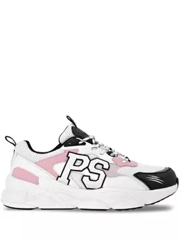 Кроссовки Plein Sport Lo-top With Logo Patch, белый/черный/светло-розовый