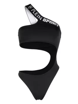 Plein Sport купальник с логотипом, черный