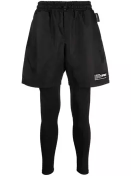 Plein Sport многослойные спортивные шорты, черный