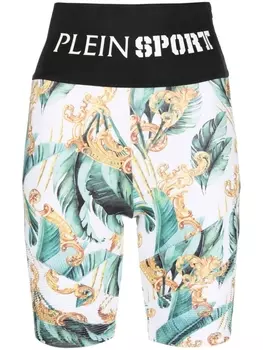 Plein Sport облегающие шорты с логотипом, белый