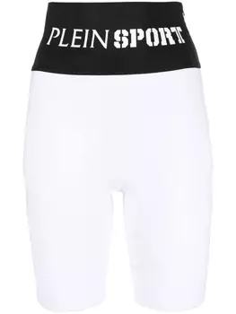 Plein Sport облегающие шорты с логотипом, белый