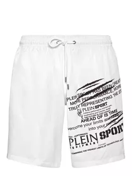 Plein Sport плавки-шорты с логотипом, белый
