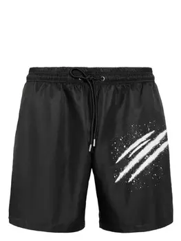 Plein Sport плавки-шорты с логотипом, черный