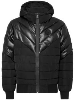 Plein Sport пуховик с логотипом, черный