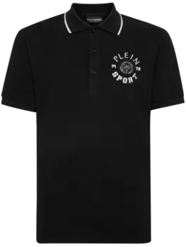 Plein Sport рубашка поло с логотипом, черный
