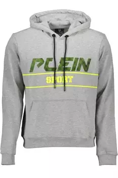 Plein Sport Sleek Мужская толстовка с капюшоном и длинными рукавами, серый