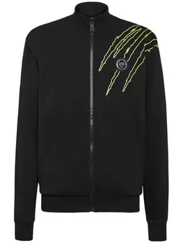 Plein Sport спортивная куртка с логотипом, черный
