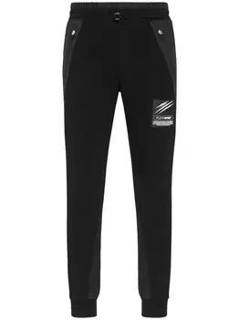 Plein Sport спортивные брюки с нашивкой-логотипом, черный