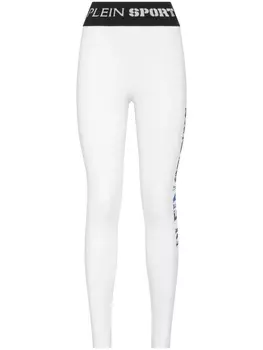 Plein Sport спортивные легинсы с логотипом, белый