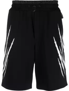 Plein Sport спортивные шорты с принтом, черный