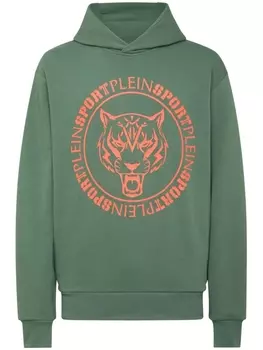 Plein Sport толстовка с длинными рукавами и логотипом Tiger, зеленый
