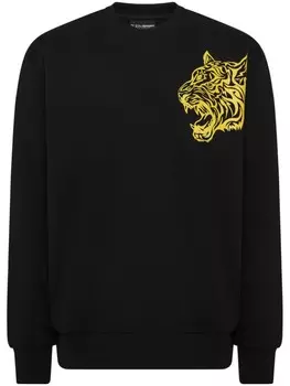 Plein Sport толстовка с круглым вырезом «Тигр», черный