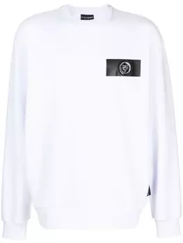 Plein Sport толстовка с нашивкой-логотипом, белый