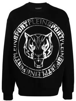 Plein Sport толстовка с принтом и логотипом, черный