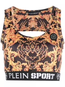 Plein Sport топ без рукавов с принтом, черный