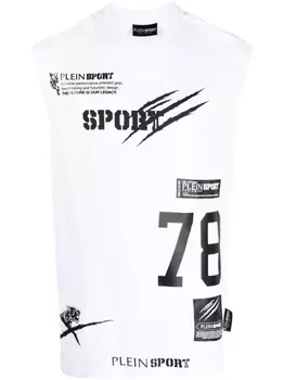 Plein Sport топ Multilogo, белый