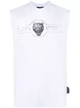 Plein Sport топ с логотипом, белый